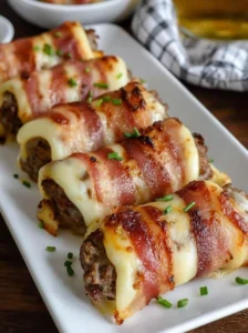 Garlic Butter Bacon Cheeseburger Rollups