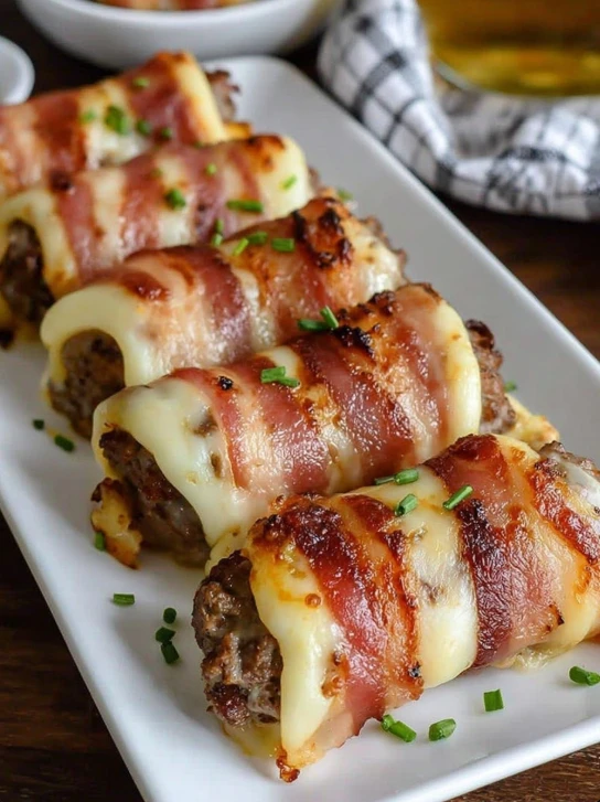Garlic Butter Bacon Cheeseburger Rollups