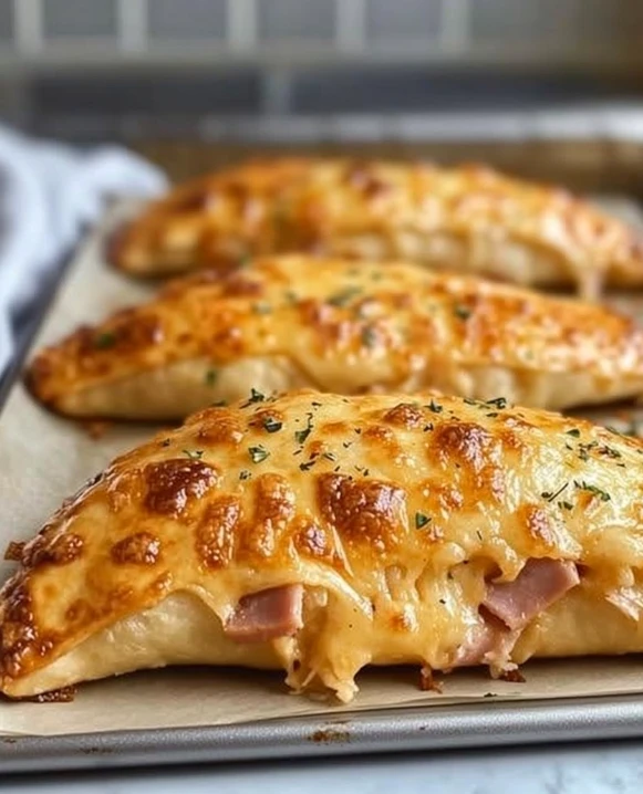 Easy Ham and Cheese Calzones