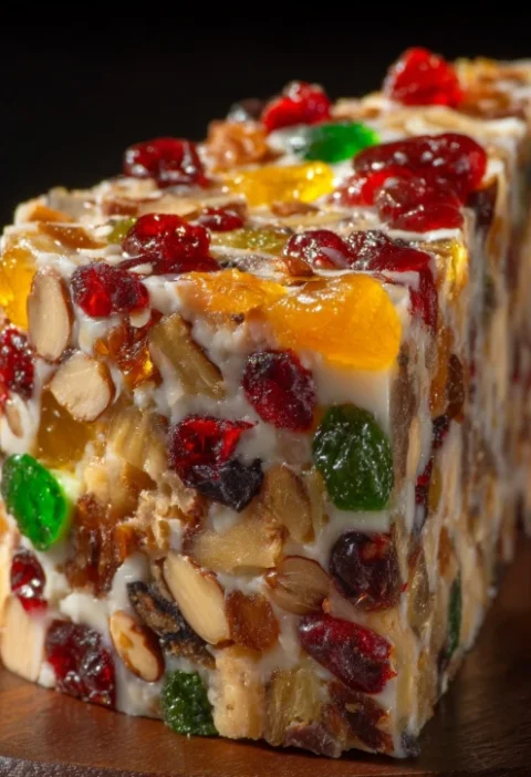 Easy Icebox Fruit Cake Recipe With Nuts No-bake Fruit Cake With Candied Fruits Best Icebox Fruit Cake With Nuts And Cherri...
