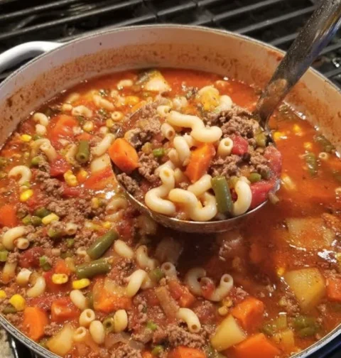 Easy Macaroni Hamburger Soup Recipe Homemade Hamburger Macaroni Soup Best Hamburger Macaroni Soup Slow Cooker Healthy Beef...
