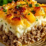 Easy Chicken & Stuffing Casserole — creamy, comforting and served hot