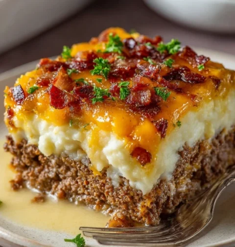 Easy Meatloaf With Mashed Potatoes And Cheese Recipe Best Cheese For Meatloaf And Mashed Potatoes Homemade Meatloaf With C...