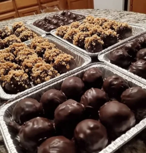Easy Peanut Butter Balls Recipe Homemade Chocolate Covered Peanut Butter Balls No-bake Peanut Butter Balls With Chocolate ...