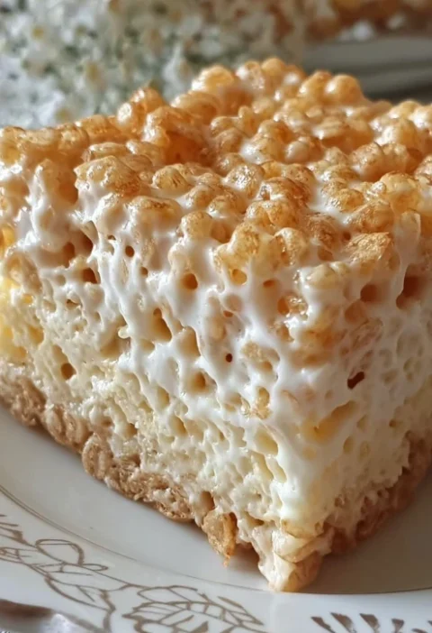 Easy Rice Krispie Treat Cheesecake Recipe Gluten-free Rice Krispie Cheesecake Vegan Rice Krispie Treat Cheesecake No-bake ...