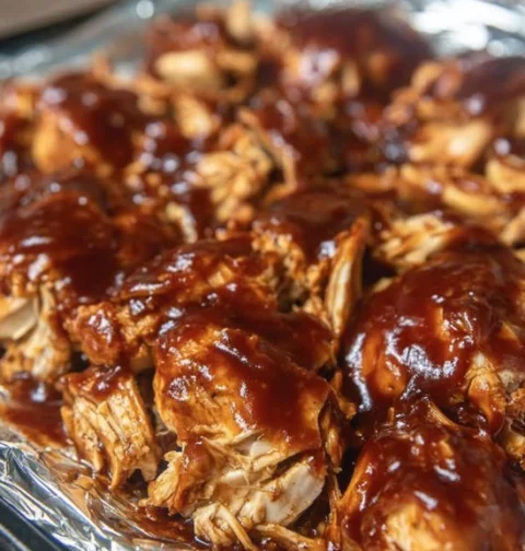 Easy Slow Cooker BBQ Pulled Chicken Recipe Best Smoky BBQ Pulled Chicken Slow Cooker Homemade Slow Cooker Pulled Chicken B...