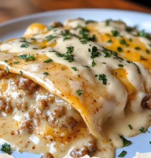 Easy Southern Breakfast Enchiladas Recipe Homemade Sausage Gravy Enchiladas Best Cheese For Breakfast Enchiladas Gluten Fr...