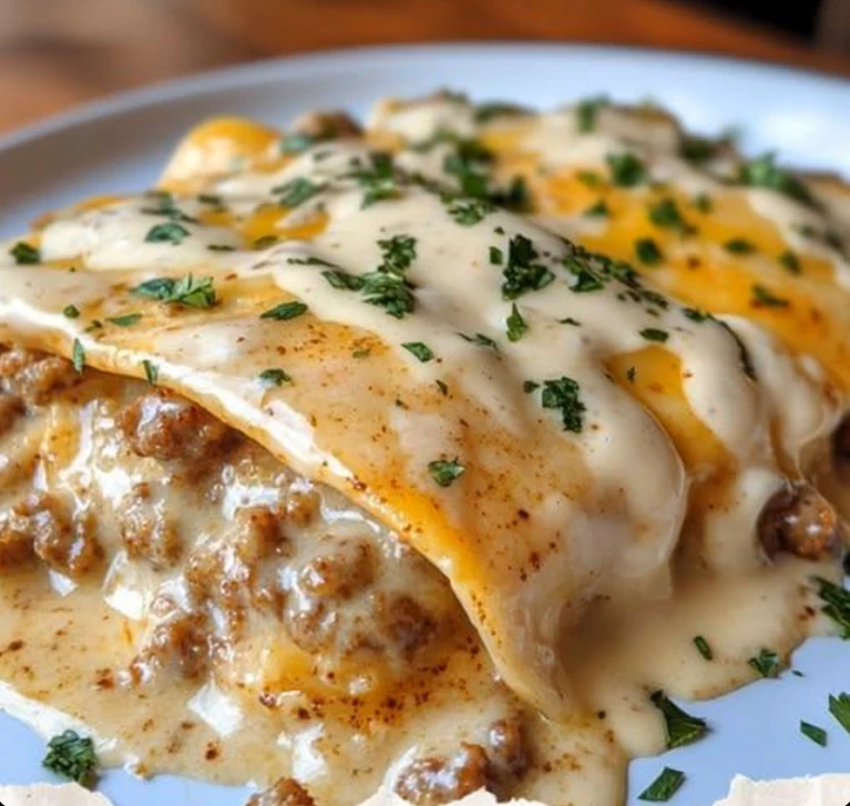 Easy Southern Breakfast Enchiladas Recipe Homemade Sausage Gravy Enchiladas Best Cheese For Breakfast Enchiladas Gluten Fr...