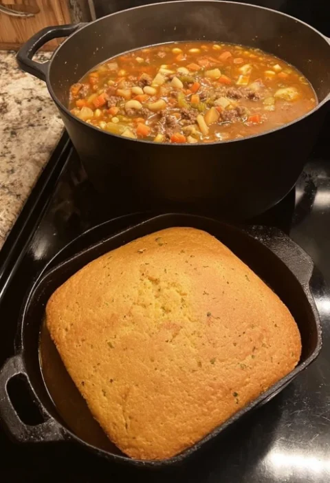 Easy Vegetable Soup With Cornbread Recipe Homemade Vegetable Soup And Cornbread Pairing Best Cornbread Recipe For Vegetabl...