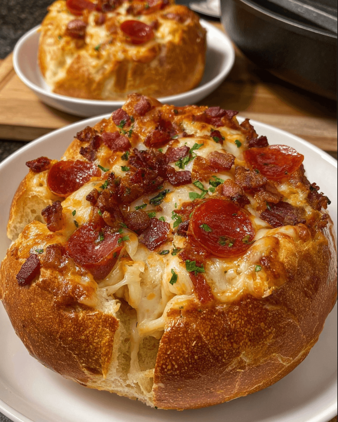 Garlic Butter Pizza Pasta Bowls
