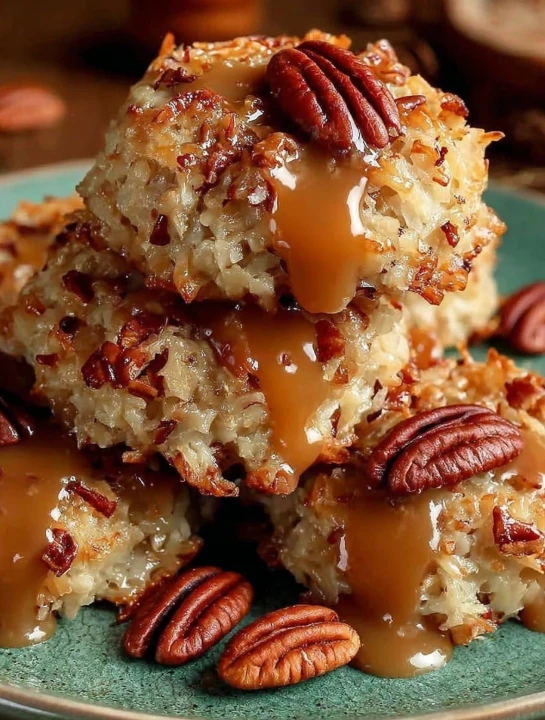 No-Bake Coconut Pecan Praline Cookies