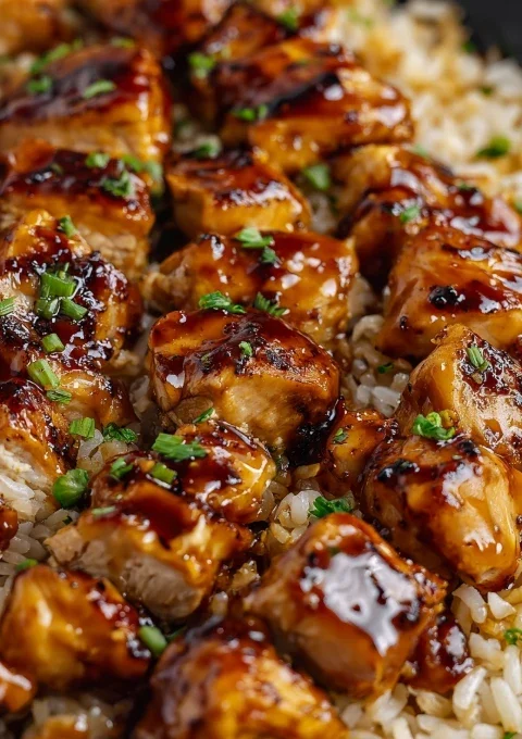 One-pan Honey BBQ Chicken Rice Recipe Easy Honey BBQ Chicken Rice Skillet Healthy One-pan BBQ Chicken Dinner Quick Honey B...