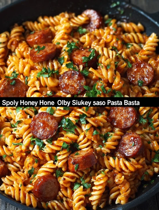 One-Skillet Spicy Honey BBQ Sausage & Pasta