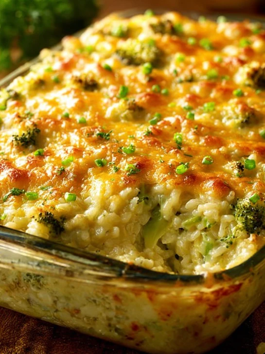 Oven-baked Broccoli Rice Casserole Recipe Easy Cheesy Broccoli Rice Bake Best Cheese For Broccoli Rice Casserole Gluten-fr...