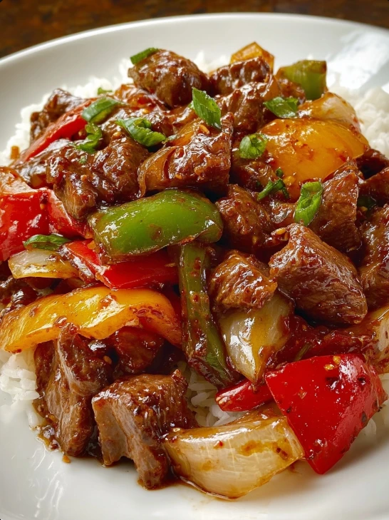 Pepper Steak with Bell Peppers and Onion