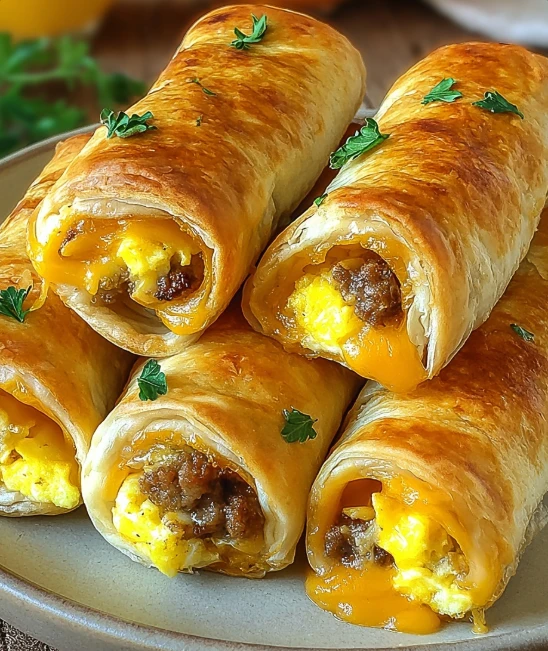 Sausage Egg and Cheese Breakfast Roll-Ups