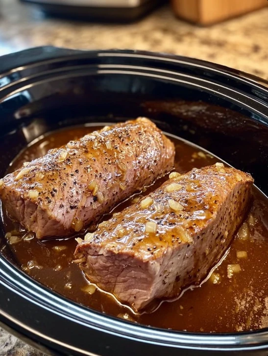Slow Cooker Maple Dijon Pork Tenderloin