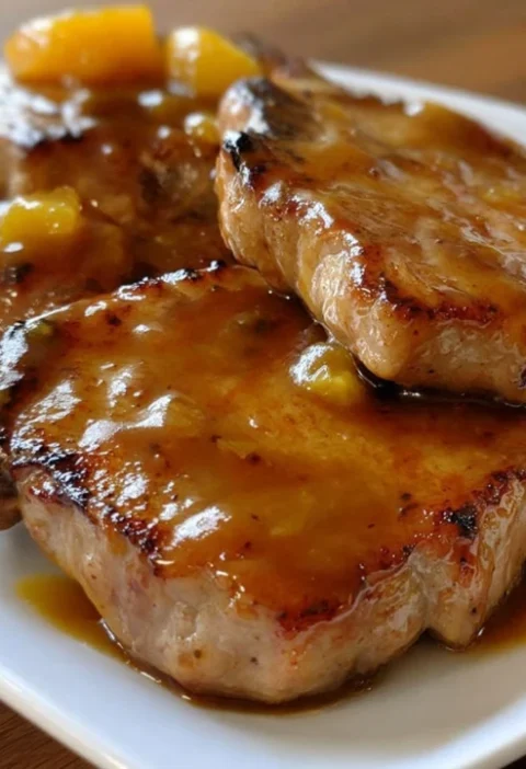 Slow Cooker Peach Glazed Pork Chops Recipe Easy Peach Glazed Pork Chops Slow Cooker Best Slow Cooker Pork Chops With Peach...
