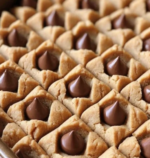 1950s Christmas Tray Recipes Vintage Peanut Butter Blossom Bars Homemade 1950s Christmas Desserts Traditional 1950s Peanut...