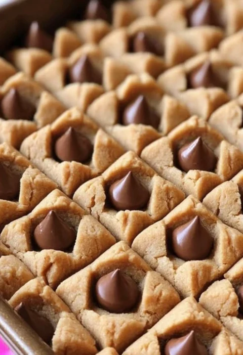 1950s Christmas Tray Recipes Vintage Peanut Butter Blossom Bars Homemade 1950s Christmas Desserts Traditional 1950s Peanut...