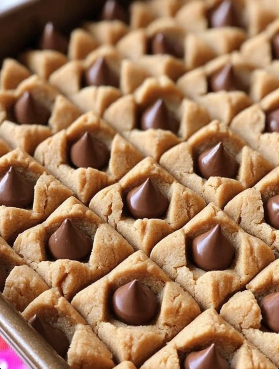 1950s Christmas Tray Recipes Vintage Peanut Butter Blossom Bars Homemade 1950s Christmas Desserts Traditional 1950s Peanut...