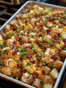 Aunt Millie’s Sunday-Table Loaded Baked Potato & Chicken Casserole