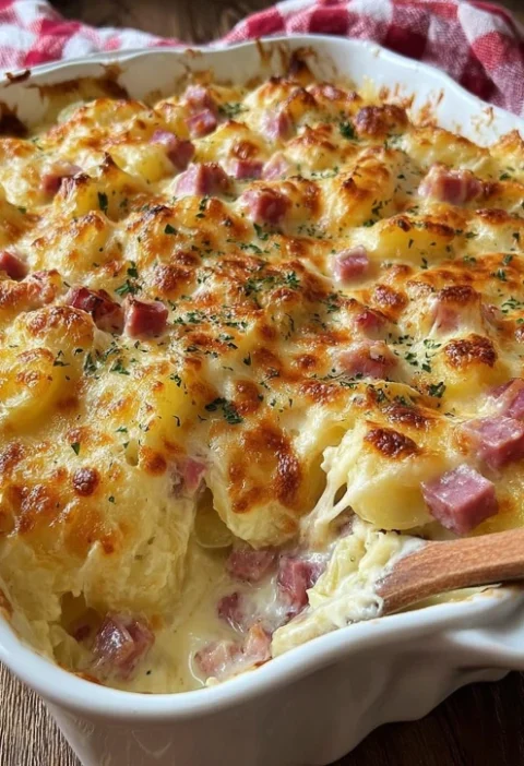Aunt Millie's Cheesy Ham Casserole Recipe Cheesy Ham And Potato Casserole Easy Sunday Table Potato Casserole Aunt Millie's...