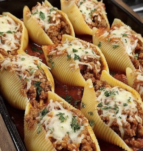 Beef Stuffed Shells With Ricotta Recipe Easy Beef And Ricotta Stuffed Shells Best Beef Stuffed Pasta Shells Creamy Ricotta...