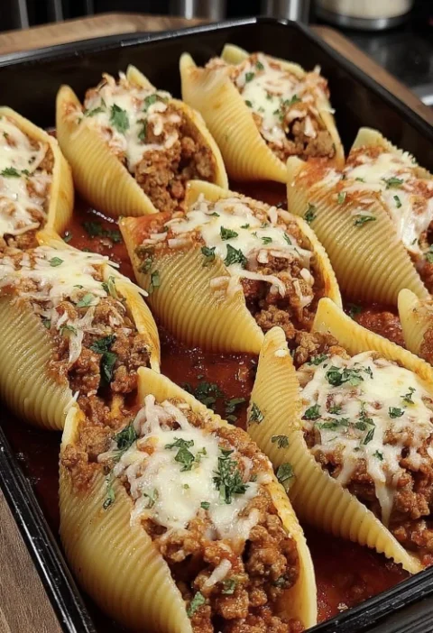 Beef Stuffed Shells With Ricotta Recipe Easy Beef And Ricotta Stuffed Shells Best Beef Stuffed Pasta Shells Creamy Ricotta...