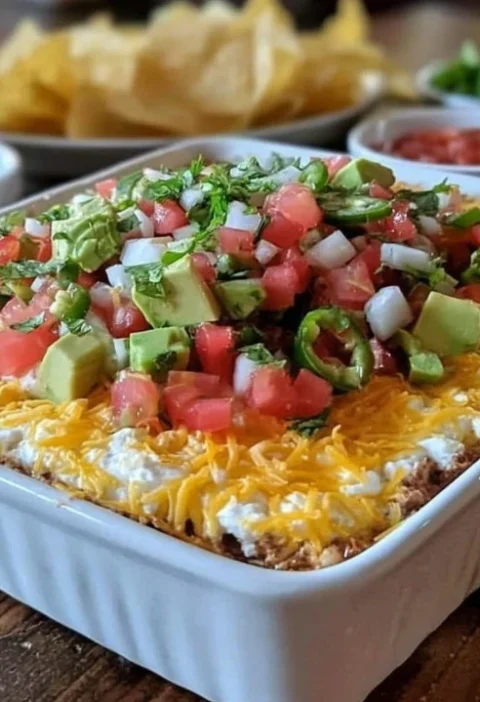 Best 7 Layer Taco Dip Recipe Easy Old-fashioned Taco Dip Crowd-pleasing 7 Layer Dip Make-ahead Seven Layer Taco Dip Gluten...