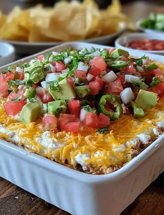 Best 7 Layer Taco Dip Recipe Easy Old-fashioned Taco Dip Crowd-pleasing 7 Layer Dip Make-ahead Seven Layer Taco Dip Gluten...