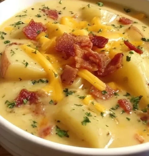 Best Loaded Potato Soup Recipe Easy Creamy Loaded Potato Soup Healthy Loaded Potato Soup Low Fat Instant Pot Loaded Potato...