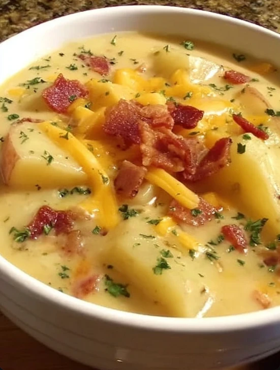 Best Loaded Potato Soup Recipe Easy Creamy Loaded Potato Soup Healthy Loaded Potato Soup Low Fat Instant Pot Loaded Potato...