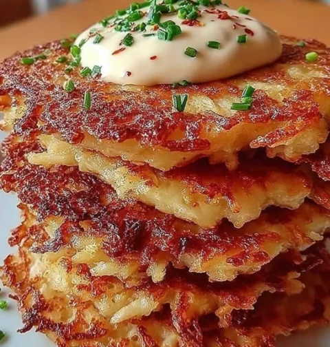 Best Recipe For Mom’s Classic Potato Pancakes Easy Mom’s Potato Pancakes At Home Homemade Mom’s Style Potato Pancake...