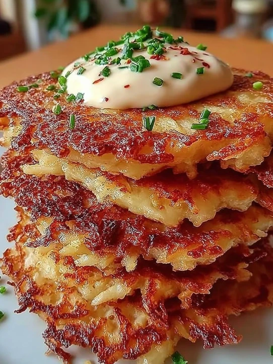 Best Recipe For Mom’s Classic Potato Pancakes Easy Mom’s Potato Pancakes At Home Homemade Mom’s Style Potato Pancake...