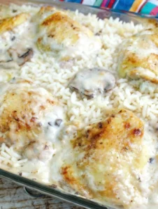 smothered chicken with rice