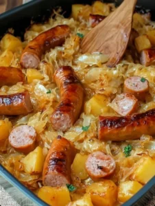 Classic Homestead Polish Sausage, Sauerkraut and Potatoes