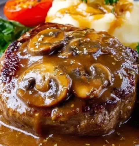 Classic Skillet Salisbury Steak Recipe Easy Homemade Salisbury Steak Skillet Best Cast Iron Salisbury Steak How To Make Sa...