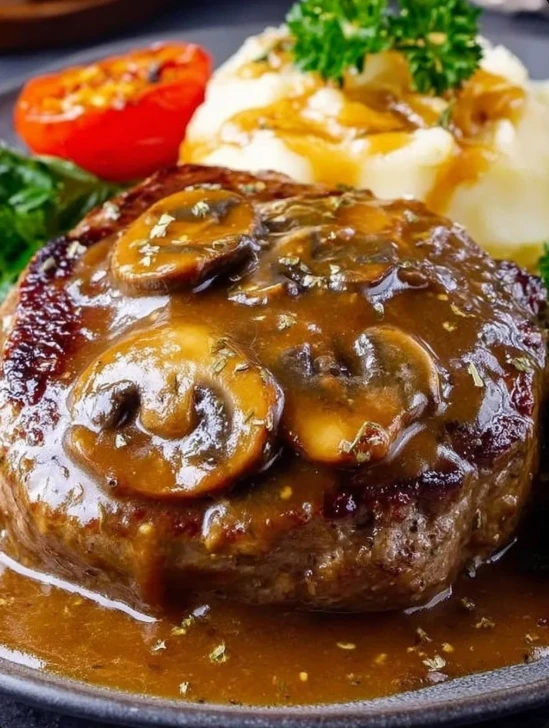 Classic Skillet Salisbury Steak Recipe Easy Homemade Salisbury Steak Skillet Best Cast Iron Salisbury Steak How To Make Sa...