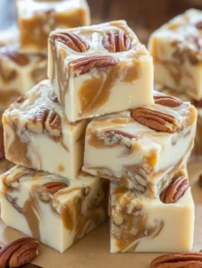 5 Minute White Chocolate Caramel Pecan Fudge