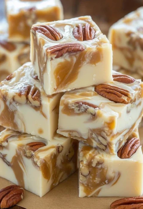 Easy 5 Minute White Chocolate Fudge Quick Caramel Pecan Fudge Recipe Best White Chocolate Caramel Dessert How To Make Cara...