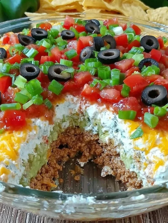 Easy 7-layer Taco Dip Recipe Best Cheese For 7-layer Taco Dip Vegetarian 7-layer Taco Dip Ideas 7-layer Taco Dip With Sour...