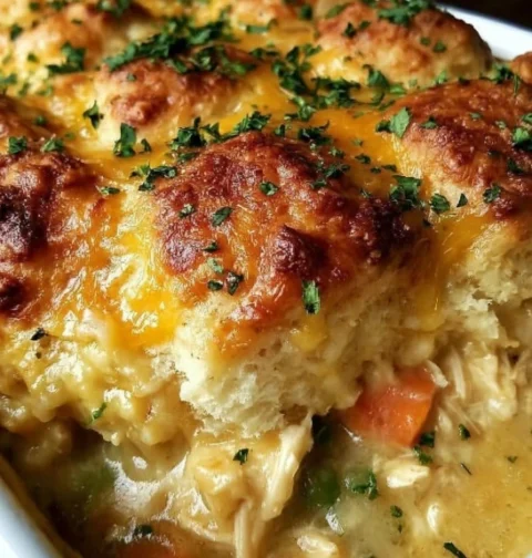 Easy Cheddar Bay Chicken Cobbler Recipe Creamy Cheddar Chicken Cobbler Homemade Cheddar Bay Biscuit Chicken Best Chicken C...