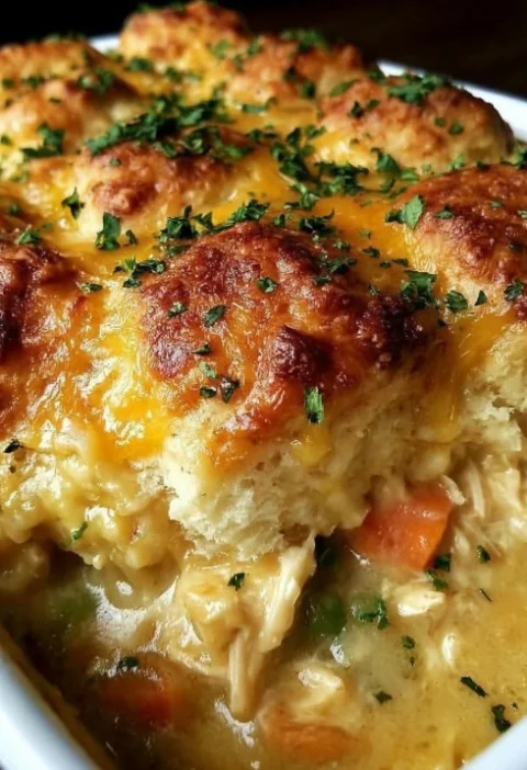 Easy Cheddar Bay Chicken Cobbler Recipe Creamy Cheddar Chicken Cobbler Homemade Cheddar Bay Biscuit Chicken Best Chicken C...