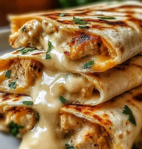 Easy Cheesy Garlic Chicken Wraps Recipe Homemade Cheesy Garlic Chicken Wrap Best Cheese For Garlic Chicken Wraps Low-fat C...