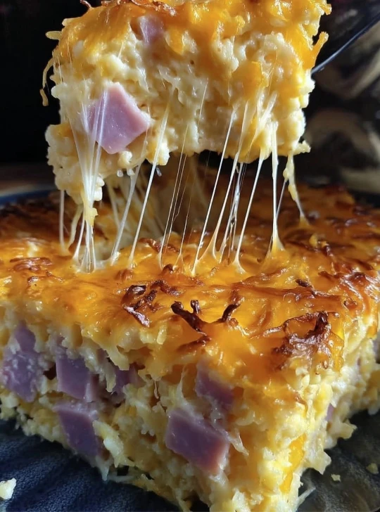 Easy Cheesy Ham Hash Brown Casserole Recipe Loaded Ham And Cheese Casserole Ideas Best Cheesy Hash Brown Bake Gluten-free ...