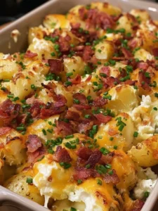 Easy Chicken Bacon Ranch Potatoes — creamy, cheesy & loaded
