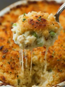 Easy Chicken & Dressing Casserole — creamy, comforting & done in one dish