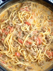 Creamy One-Pot Spaghetti with Italian Sausage
