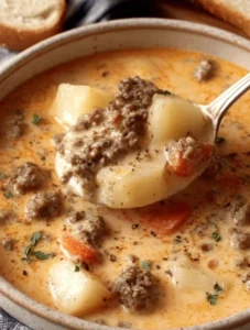 Crockpot Creamy Potato & Hamburger Soup